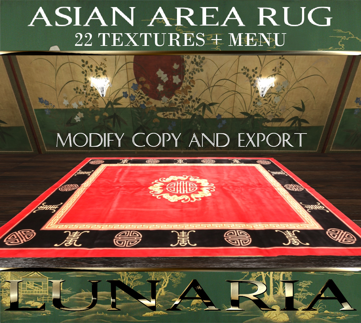Asian Rugs Only Asian Rug with 22 Textures + Menu | Kitely