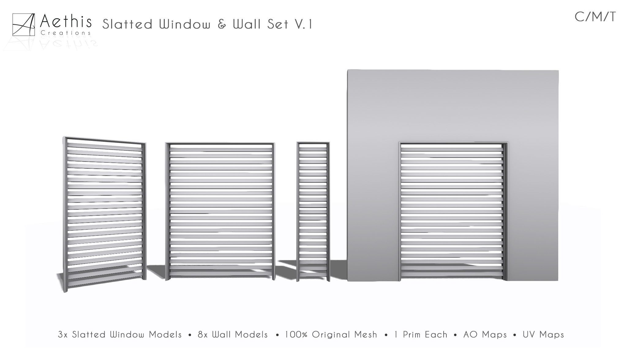 [AC] Slatted Window & Wall Set V.1 | Kitely