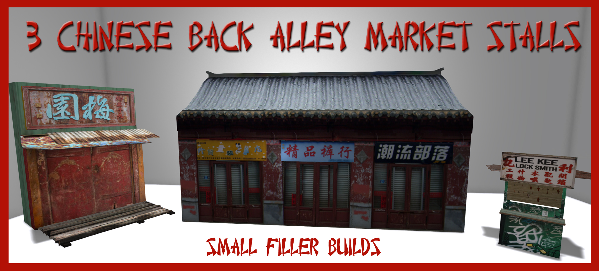 3 Chinese Back Alley Market Filler Stalls Kitely
