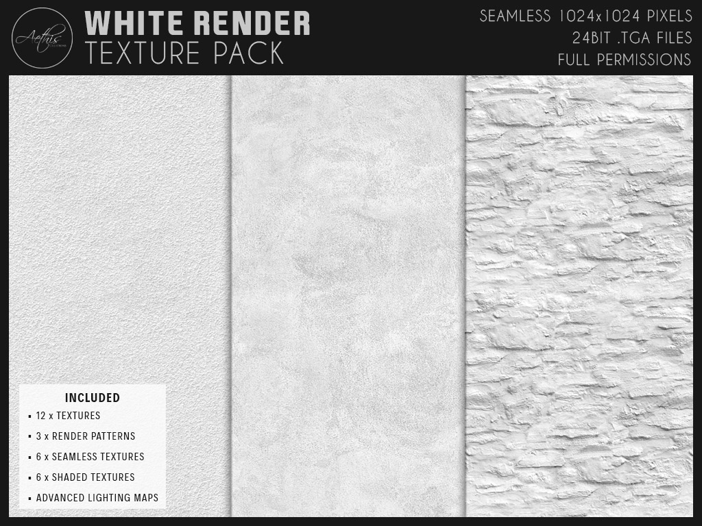 [AC] Seamless White Render Textures Pack | Kitely