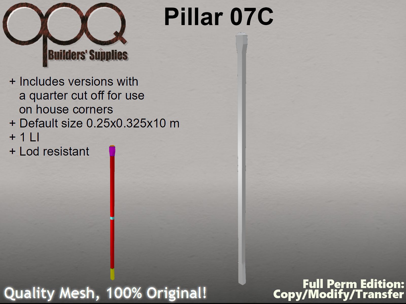 Very Slender Facade Pillars - OPQ Pillar 07C and 07D | Kitely