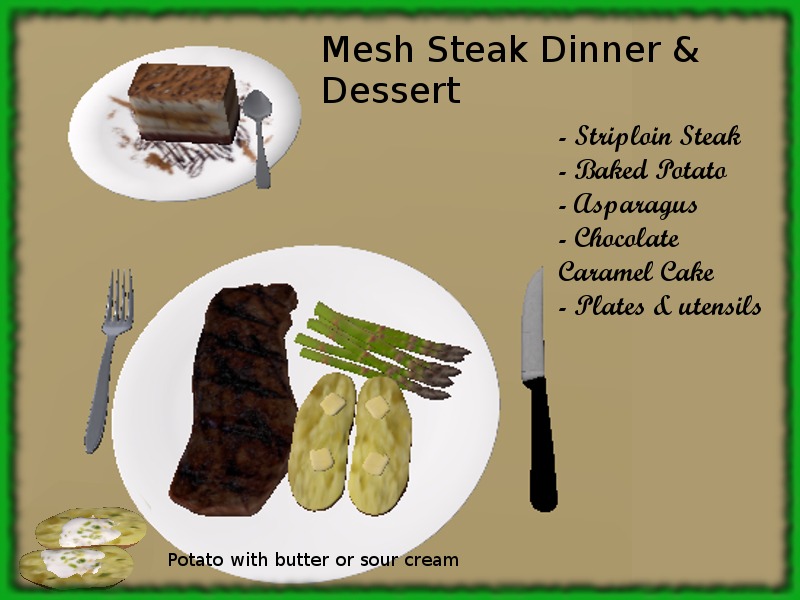 Mesh Steak Dinner & Dessert Kitely